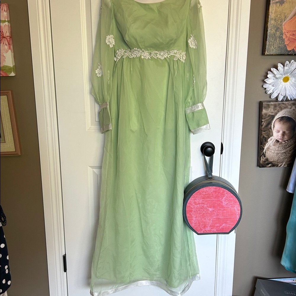 🦩Vintage Mint Green Empire Waist Maxi Dress - Bridesmaid / Prom / Formal